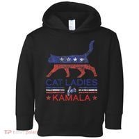 Cat Ladies For Kamala Funny Democrat Cat For Cat Lady Toddler Hoodie thumb 0