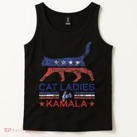 Cat Ladies For Kamala Funny Democrat Cat For Cat Lady Tank Top thumb 2