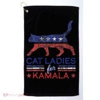 Cat Ladies For Kamala Funny Democrat Cat For Cat Lady Golf Towel thumb 0