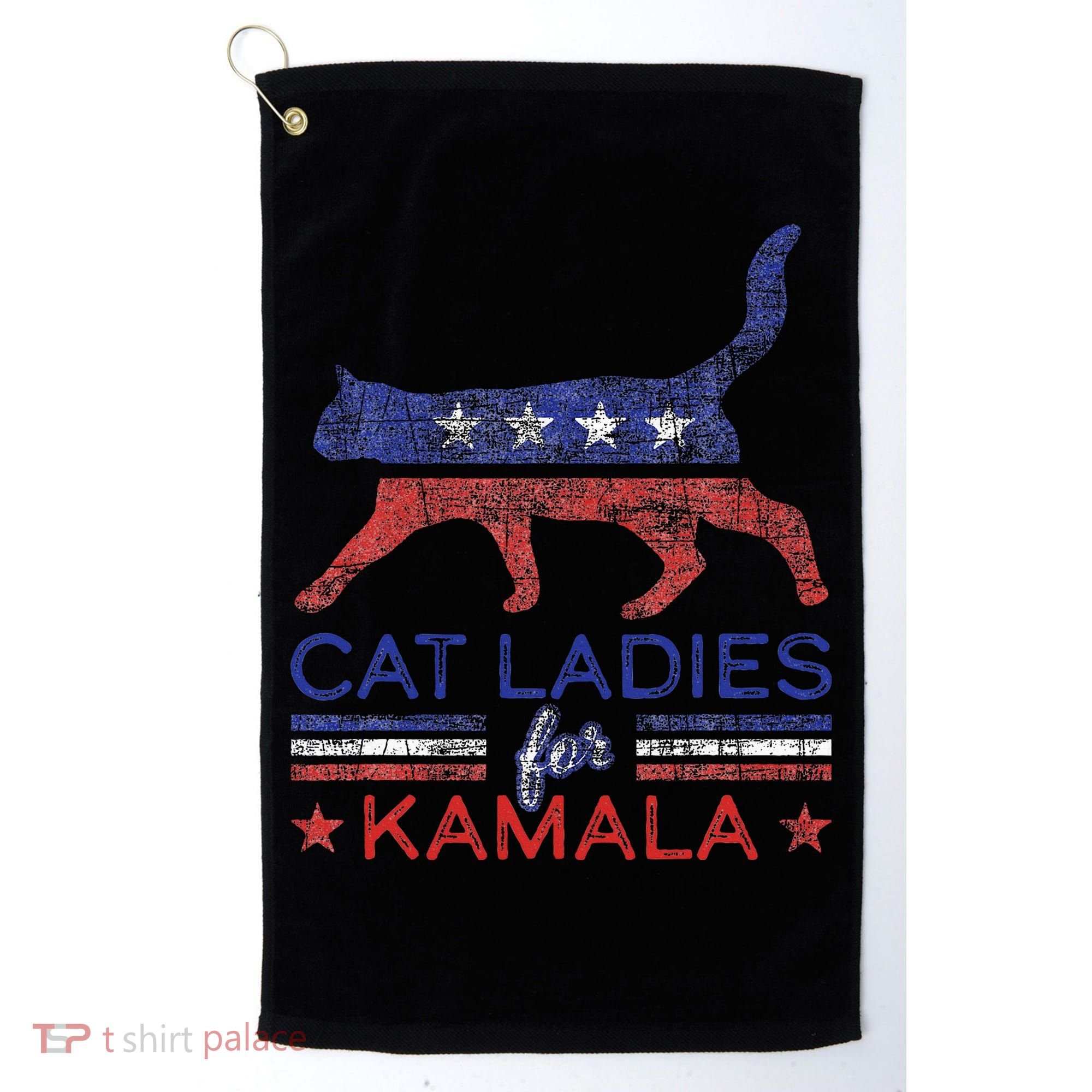 Cat Ladies For Kamala Funny Democrat Cat For Cat Lady Golf Towel