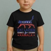 Cat Ladies For Kamala Funny Democrat Cat For Cat Lady Toddler T-Shirt thumb 2