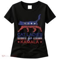 Cat Ladies For Kamala Funny Democrat Cat For Cat Lady Women's T-Shirt thumb 0