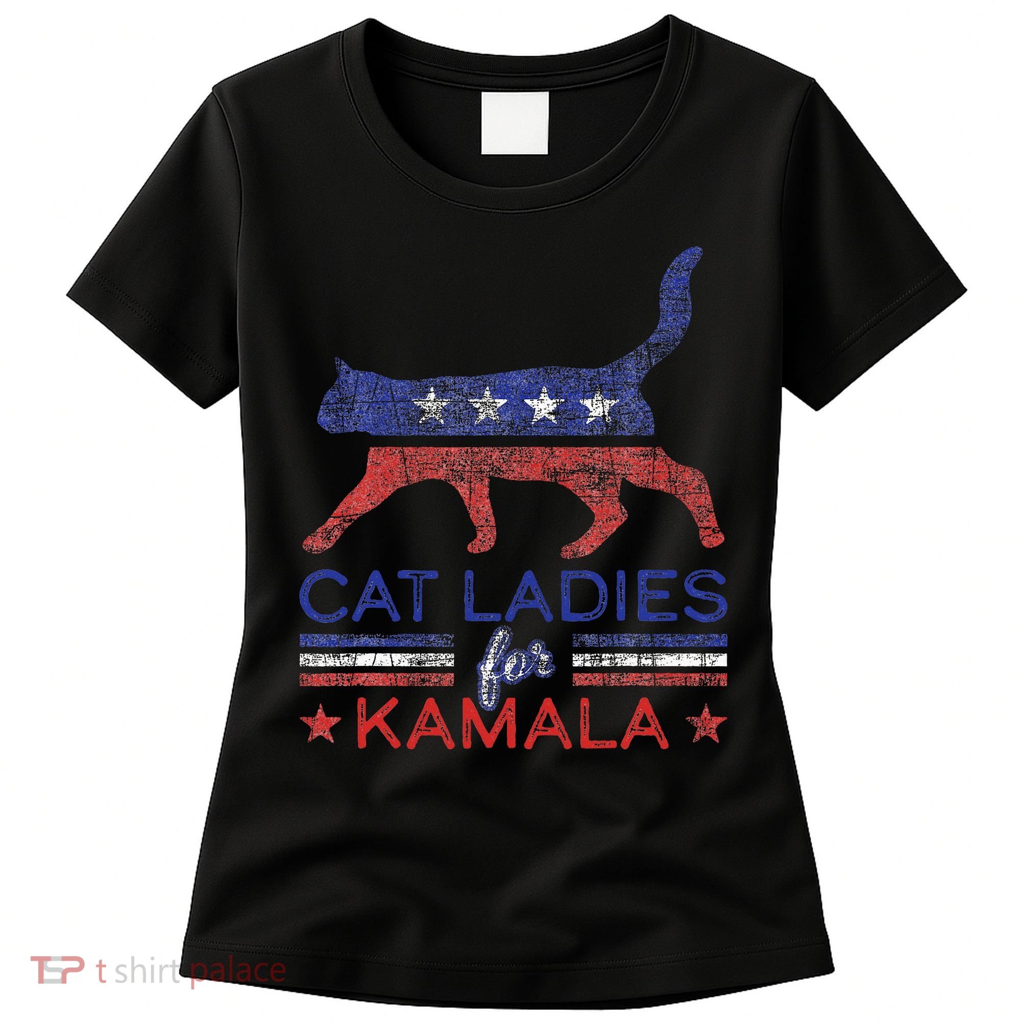 Cat Ladies For Kamala Funny Democrat Cat For Cat Lady Women's T-Shirt