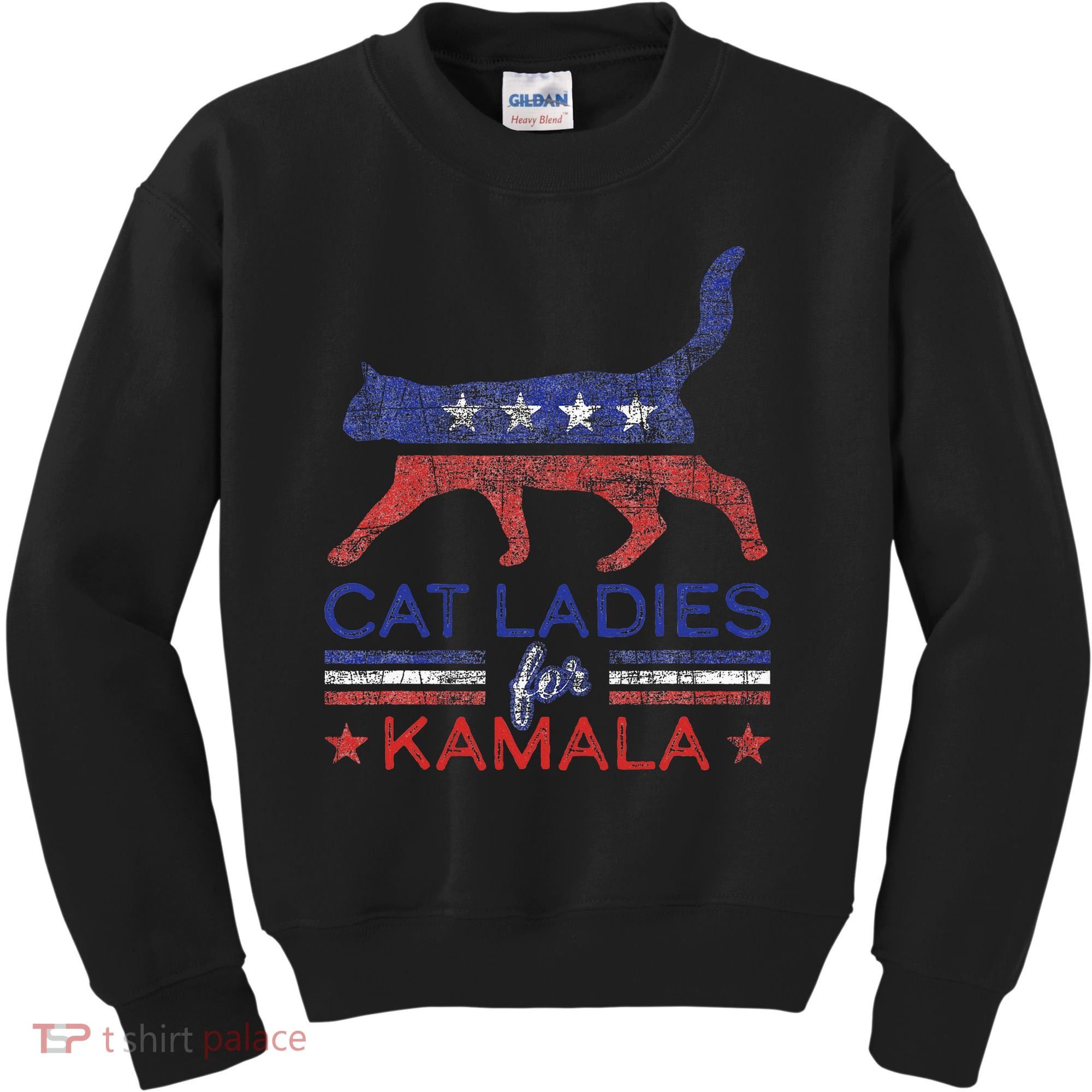 Cat Ladies For Kamala Funny Democrat Cat For Cat Lady Kids Sweatshirt