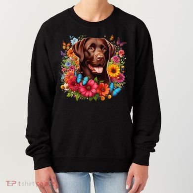 Chocolate Lab Flowers Women Labrador Women's Sweatshirt