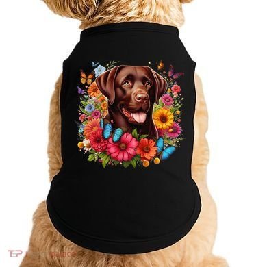 Chocolate Lab Flowers Women Labrador Doggie Tank