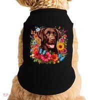 Chocolate Lab Flowers Women Labrador Doggie Tank thumb 0