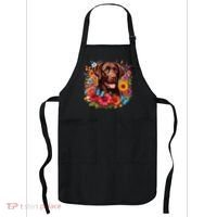 Chocolate Lab Flowers Women Labrador Apron thumb 0