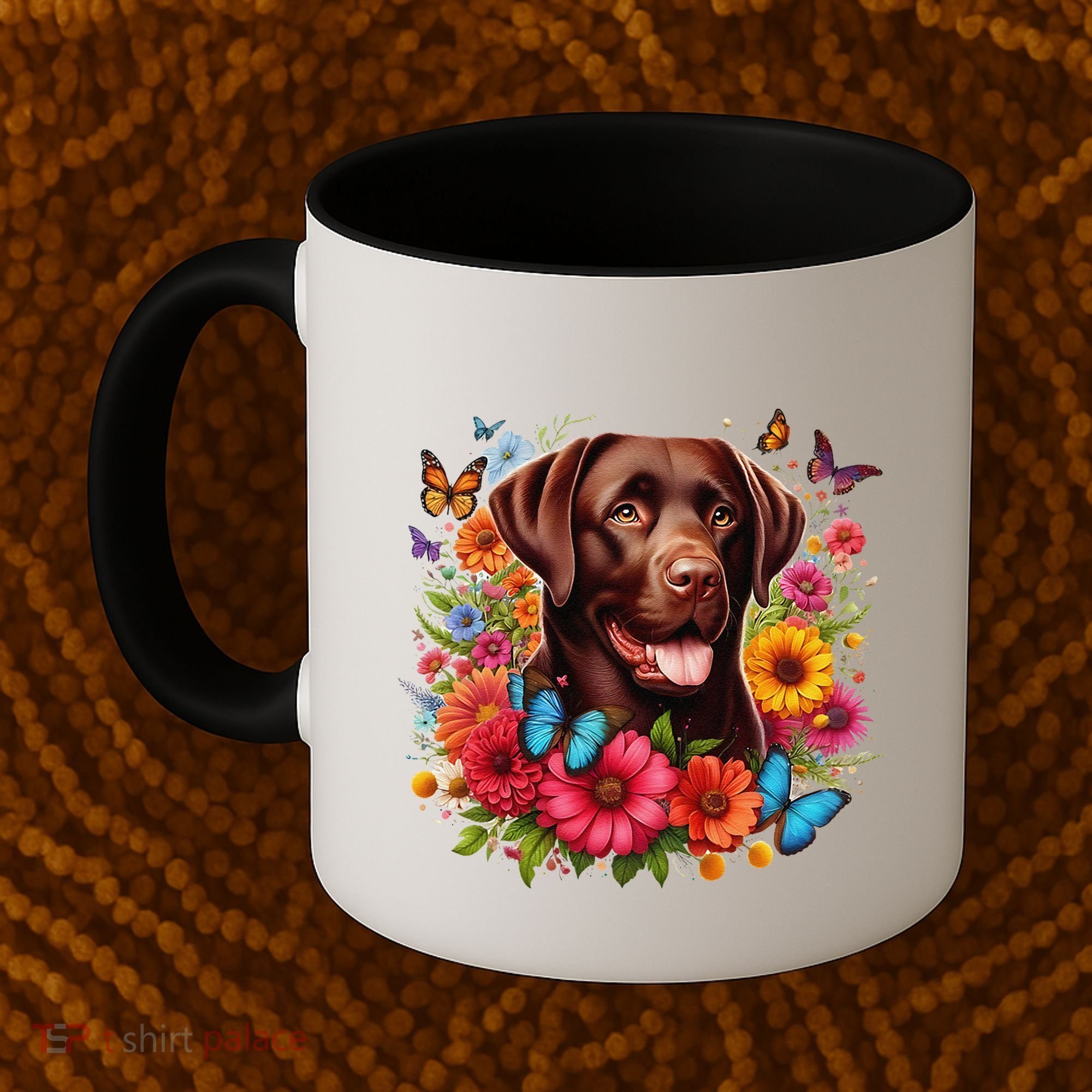Chocolate Lab Flowers Women Labrador Coffee Mug