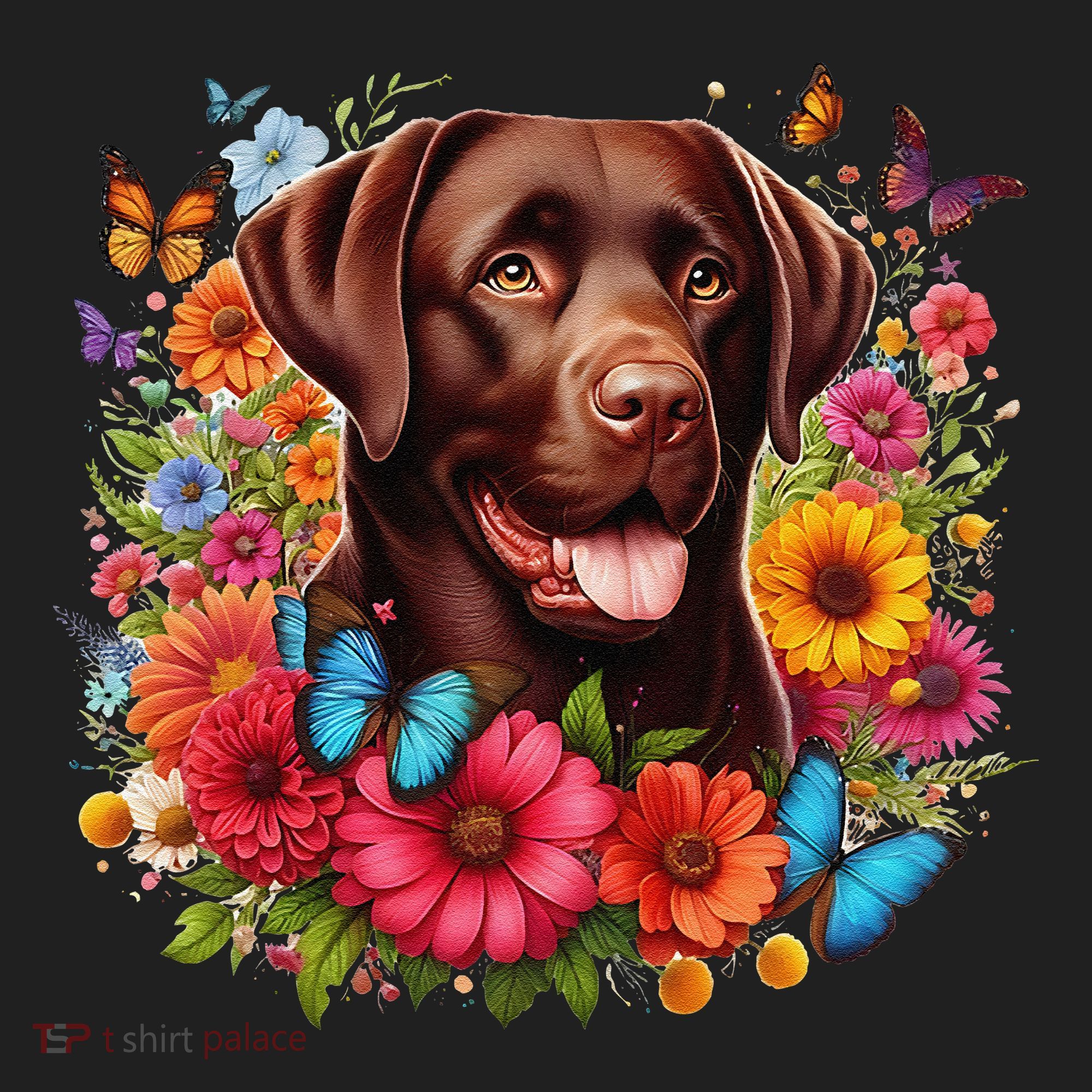 Chocolate Lab Flowers Women Labrador Beanie