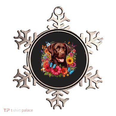 Chocolate Lab Flowers Women Labrador Ornament