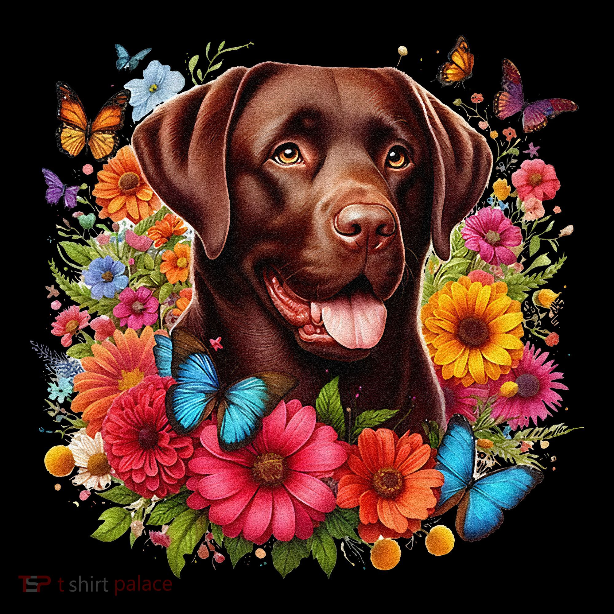 Chocolate Lab Flowers Women Labrador Ornament