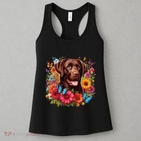 Chocolate Lab Flowers Women Labrador Women's Tank Top thumb 3