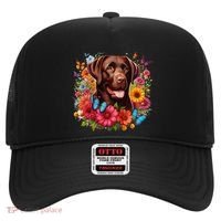 Chocolate Lab Flowers Women Labrador Hat thumb 0