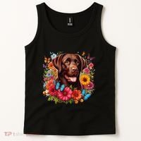 Chocolate Lab Flowers Women Labrador Tank Top thumb 2