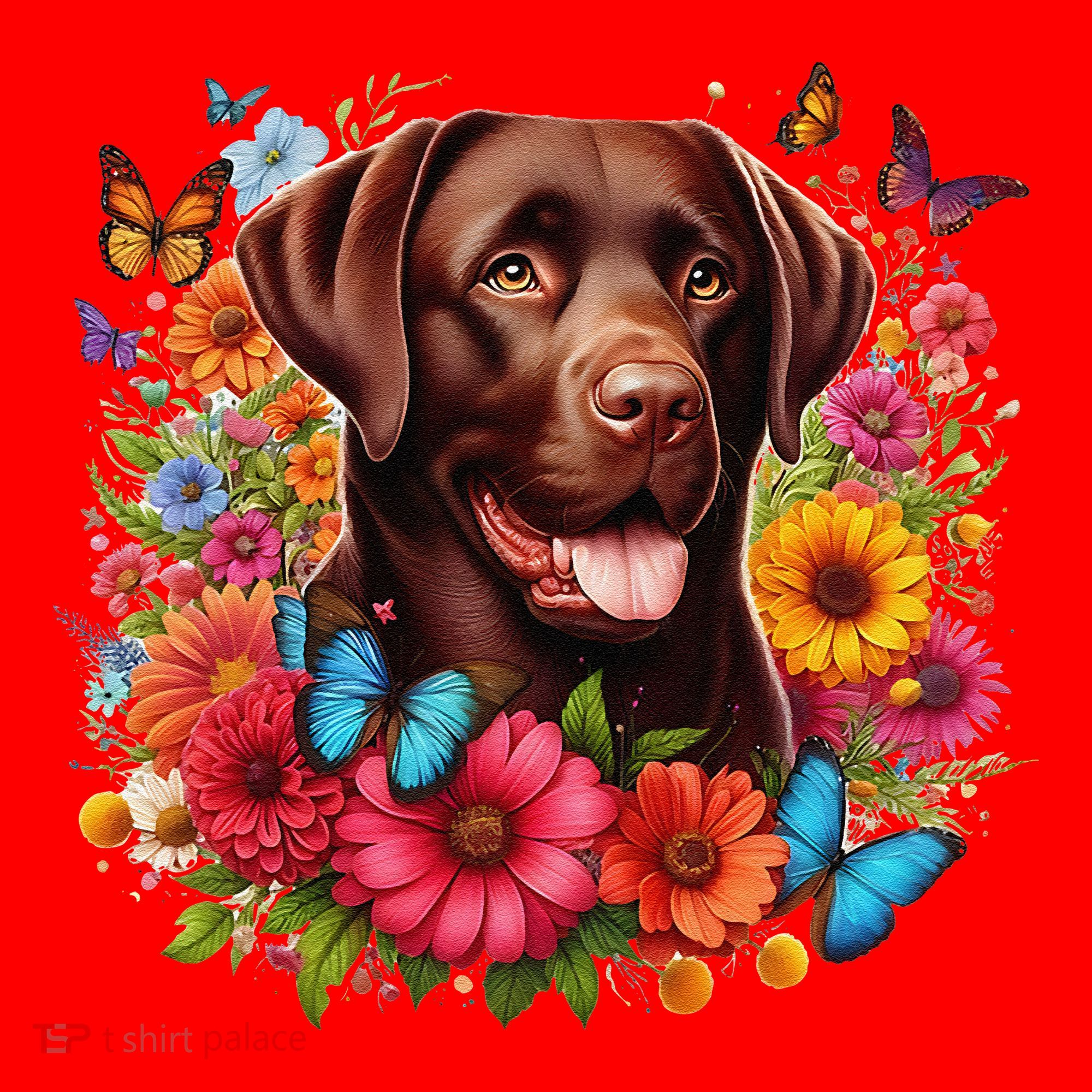 Chocolate Lab Flowers Women Labrador Santa Hat