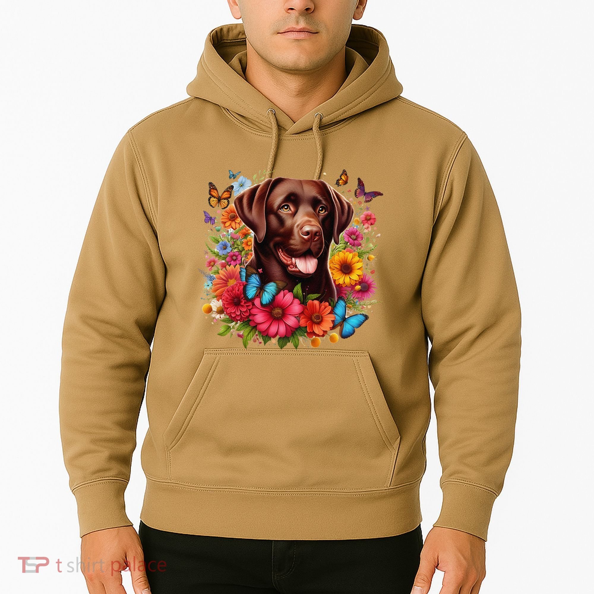 Chocolate Lab Flowers Women Labrador Hoodie