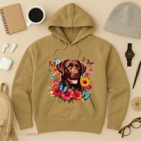 Chocolate Lab Flowers Women Labrador Hoodie thumb 3