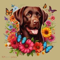 Chocolate Lab Flowers Women Labrador Long Sleeve Shirt thumb 2