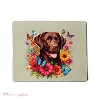 Chocolate Lab Flowers Women Labrador Mousepad thumb 0