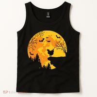 Chicken Lovers Funny Chicken And Moon Halloween Costume Tank Top thumb 2