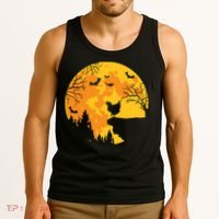 Chicken Lovers Funny Chicken And Moon Halloween Costume Tank Top thumb 3
