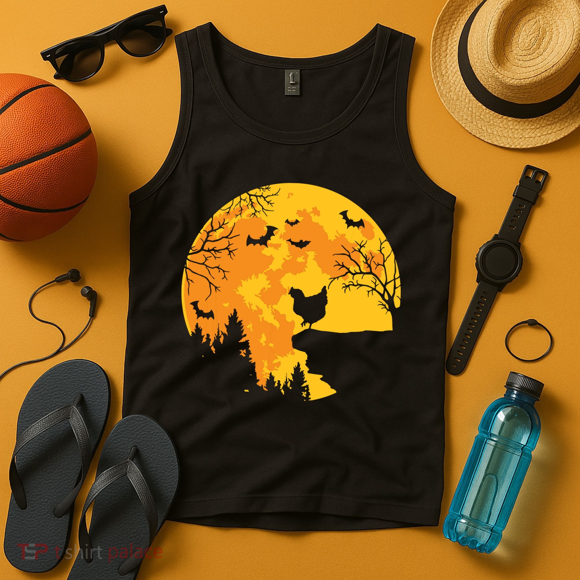 Chicken Lovers Funny Chicken And Moon Halloween Costume Tank Top
