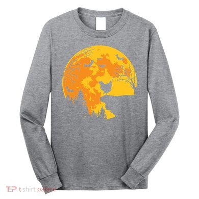 Chicken Lovers Funny Chicken And Moon Halloween Costume Long Sleeve Shirt