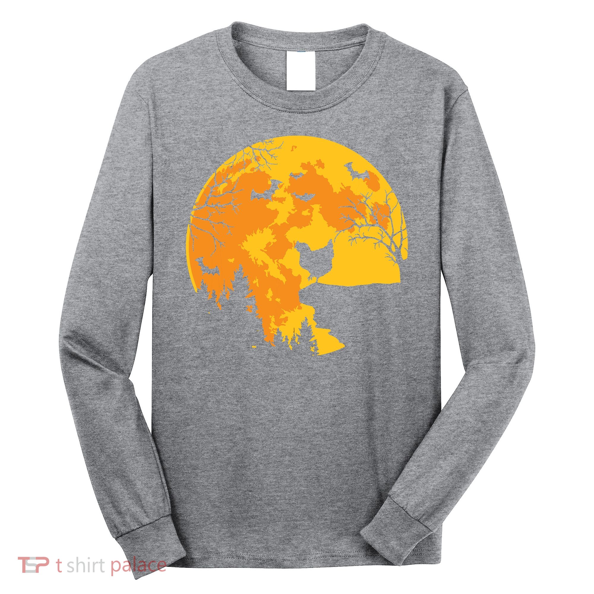 Chicken Lovers Funny Chicken And Moon Halloween Costume Long Sleeve Shirt