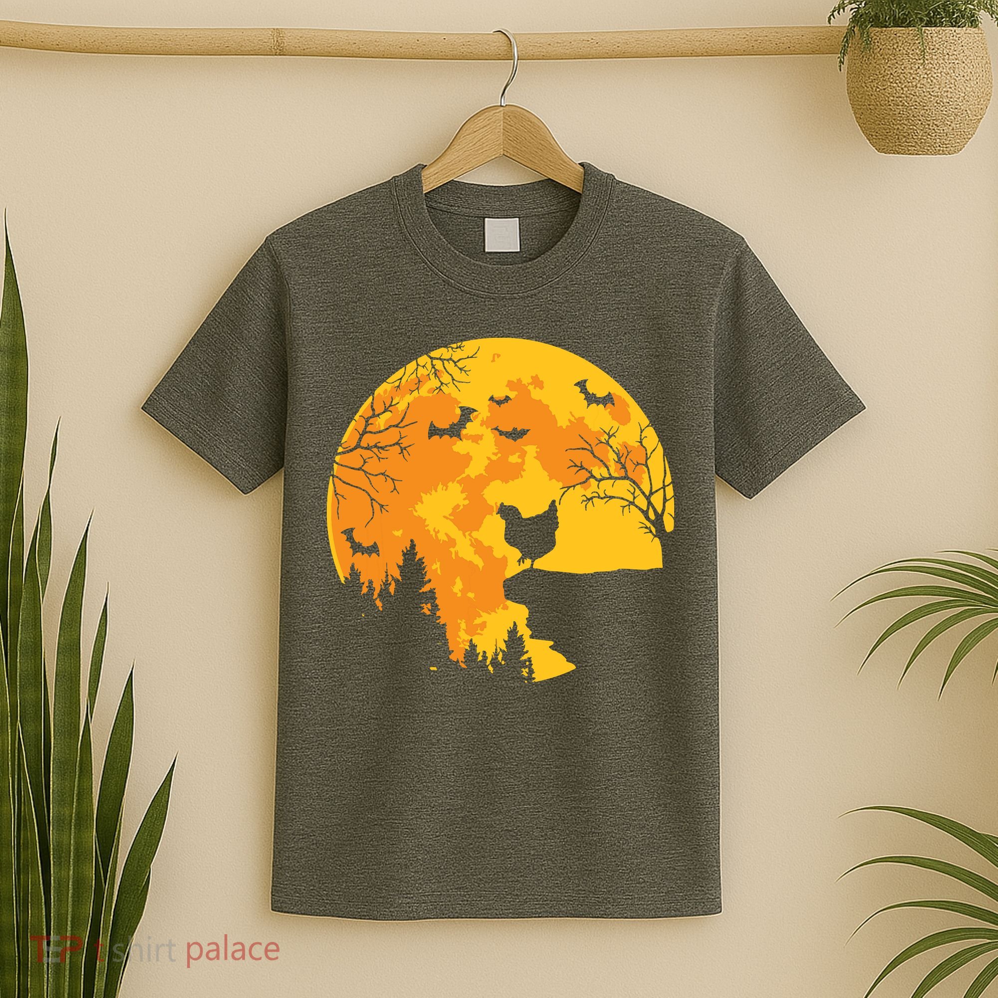 Chicken Lovers Funny Chicken And Moon Halloween Costume T-Shirt