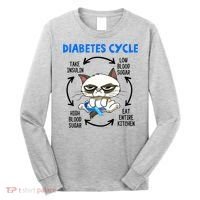 Cat Lover Funny Diabetes Cycle Awareness Long Sleeve Shirt thumb 0