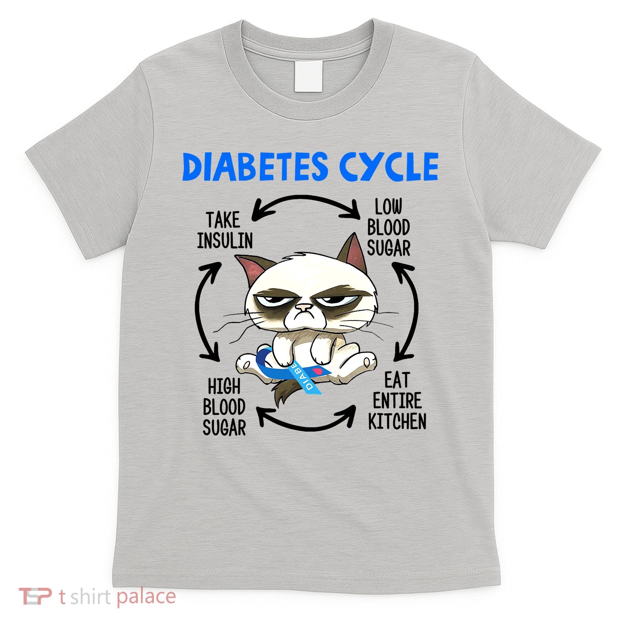 Cat Lover Funny Diabetes Cycle Awareness T-Shirt