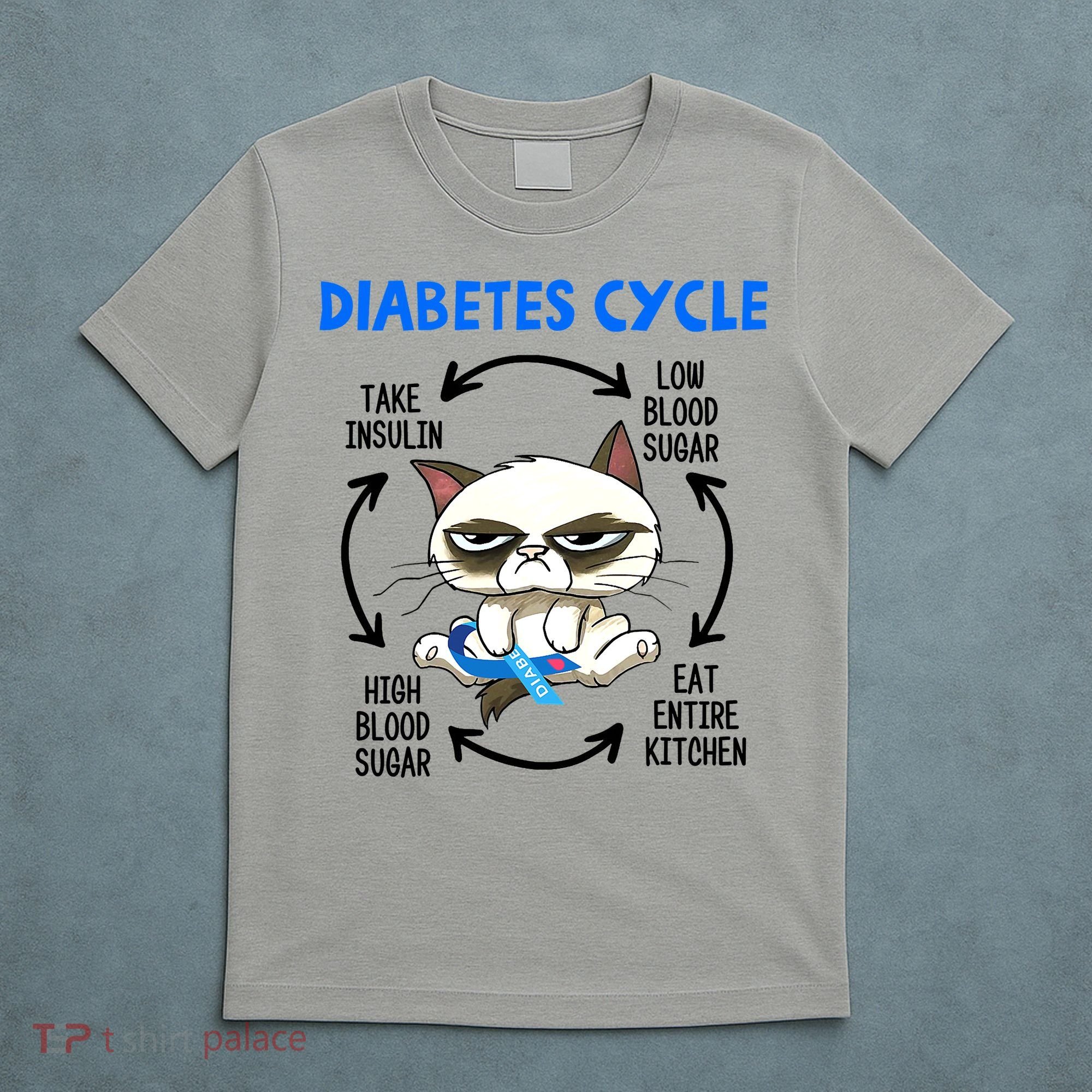Cat Lover Funny Diabetes Cycle Awareness T-Shirt