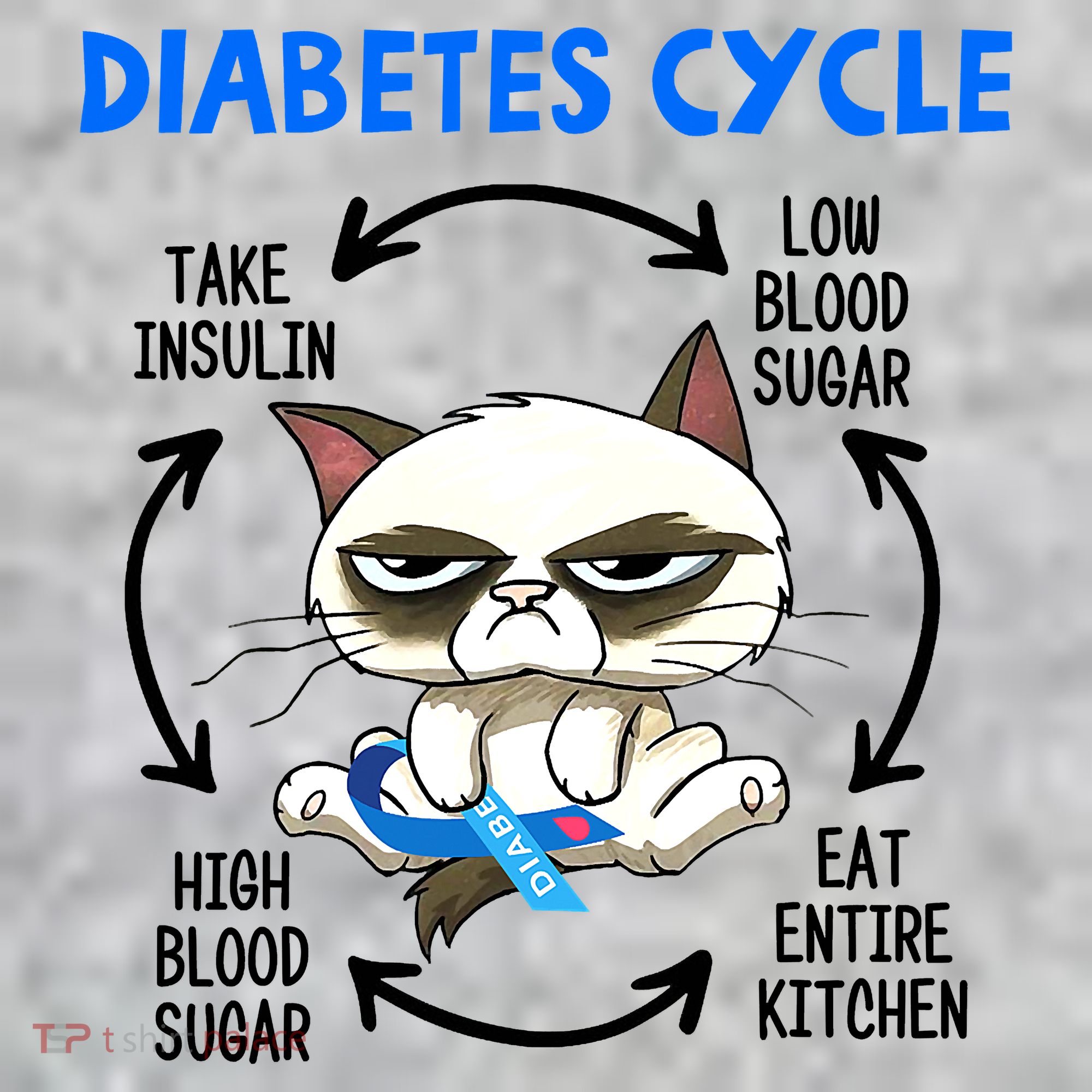 Cat Lover Funny Diabetes Cycle Awareness Toddler T-Shirt