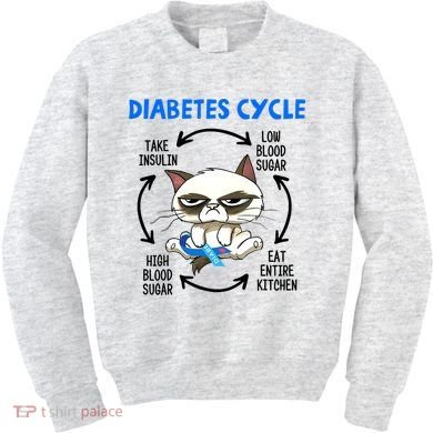 Cat Lover Funny Diabetes Cycle Awareness Kids Sweatshirt