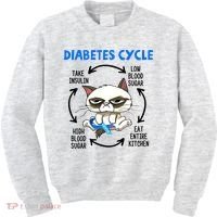 Cat Lover Funny Diabetes Cycle Awareness Kids Sweatshirt thumb 0