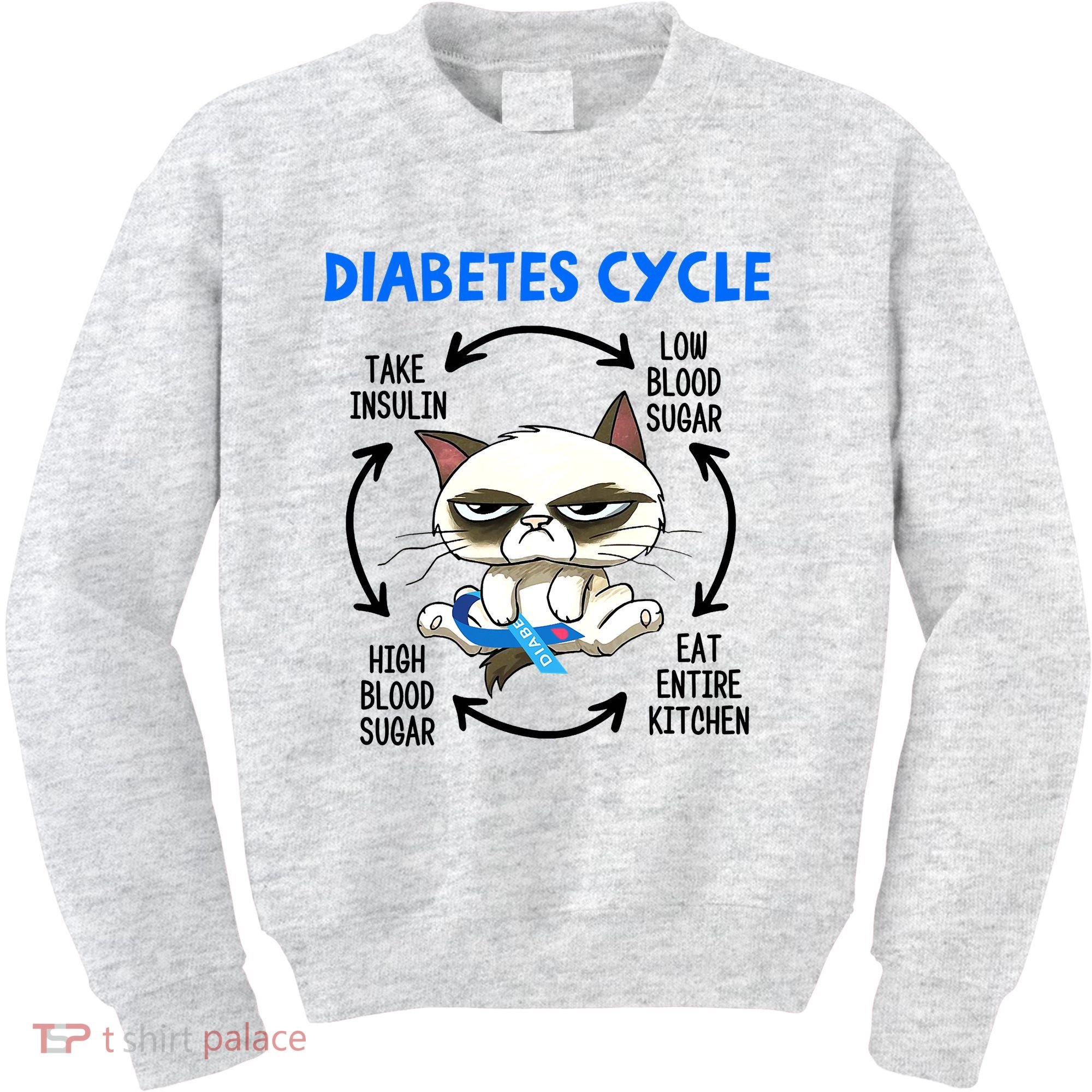 Cat Lover Funny Diabetes Cycle Awareness Kids Sweatshirt