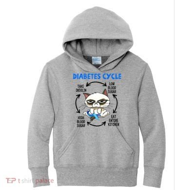Cat Lover Funny Diabetes Cycle Awareness Kids Hoodie