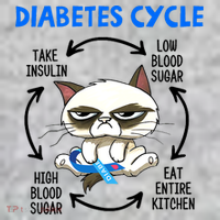 Cat Lover Funny Diabetes Cycle Awareness Kids T-Shirt thumb 2