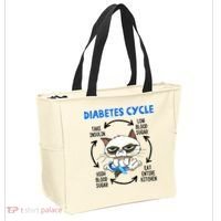 Cat Lover Funny Diabetes Cycle Awareness Tote Bag thumb 2