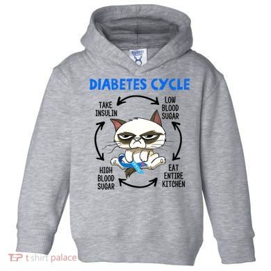 Cat Lover Funny Diabetes Cycle Awareness Toddler Hoodie