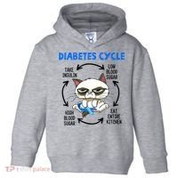 Cat Lover Funny Diabetes Cycle Awareness Toddler Hoodie thumb 0