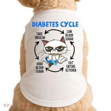 Cat Lover Funny Diabetes Cycle Awareness Doggie Tank