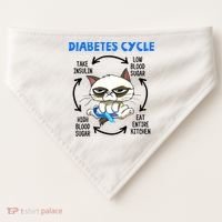 Cat Lover Funny Diabetes Cycle Awareness USA-Made Doggie Bandana thumb 0