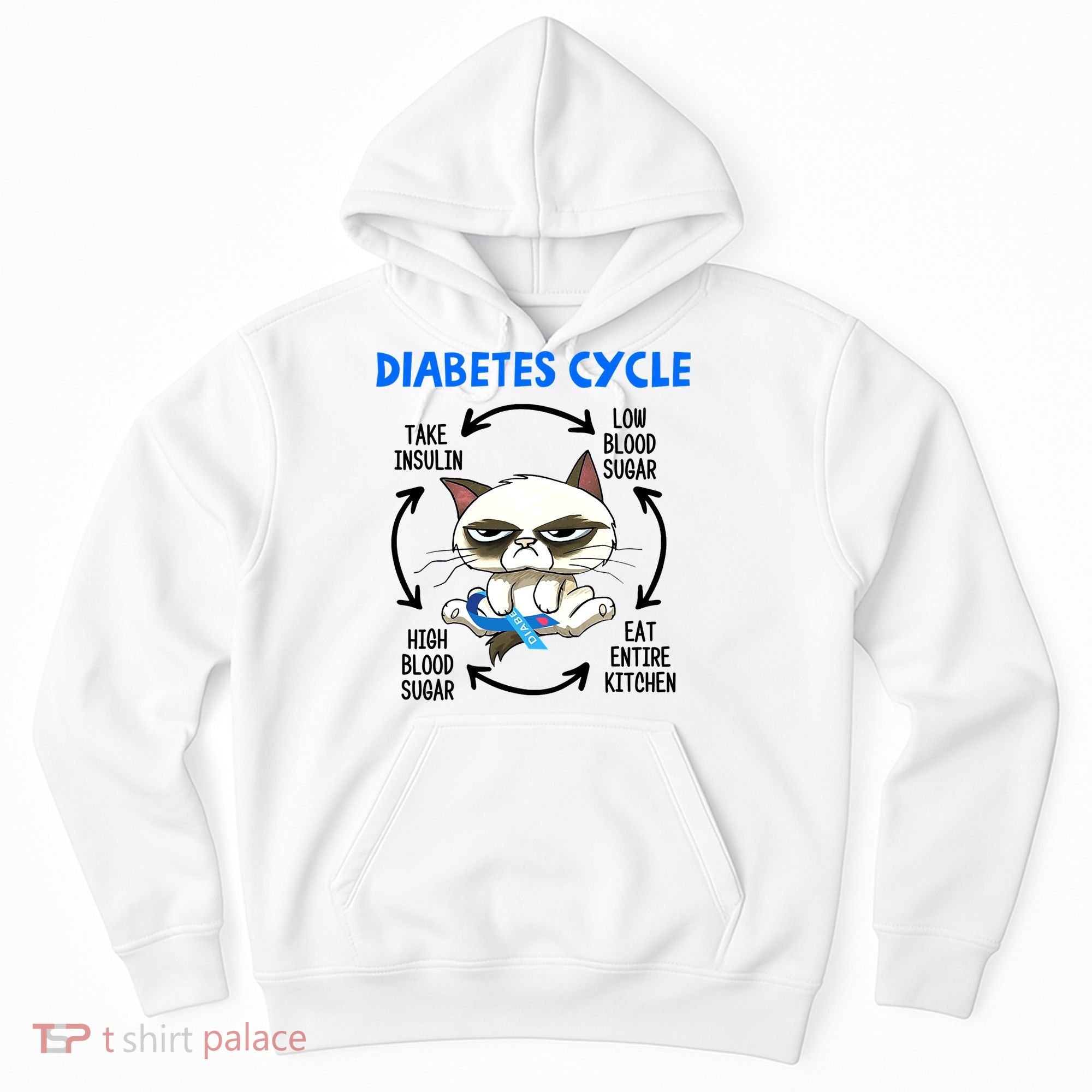 Cat Lover Funny Diabetes Cycle Awareness Hoodie