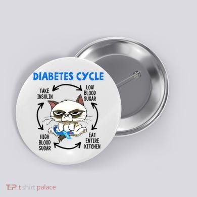 Cat Lover Funny Diabetes Cycle Awareness Button