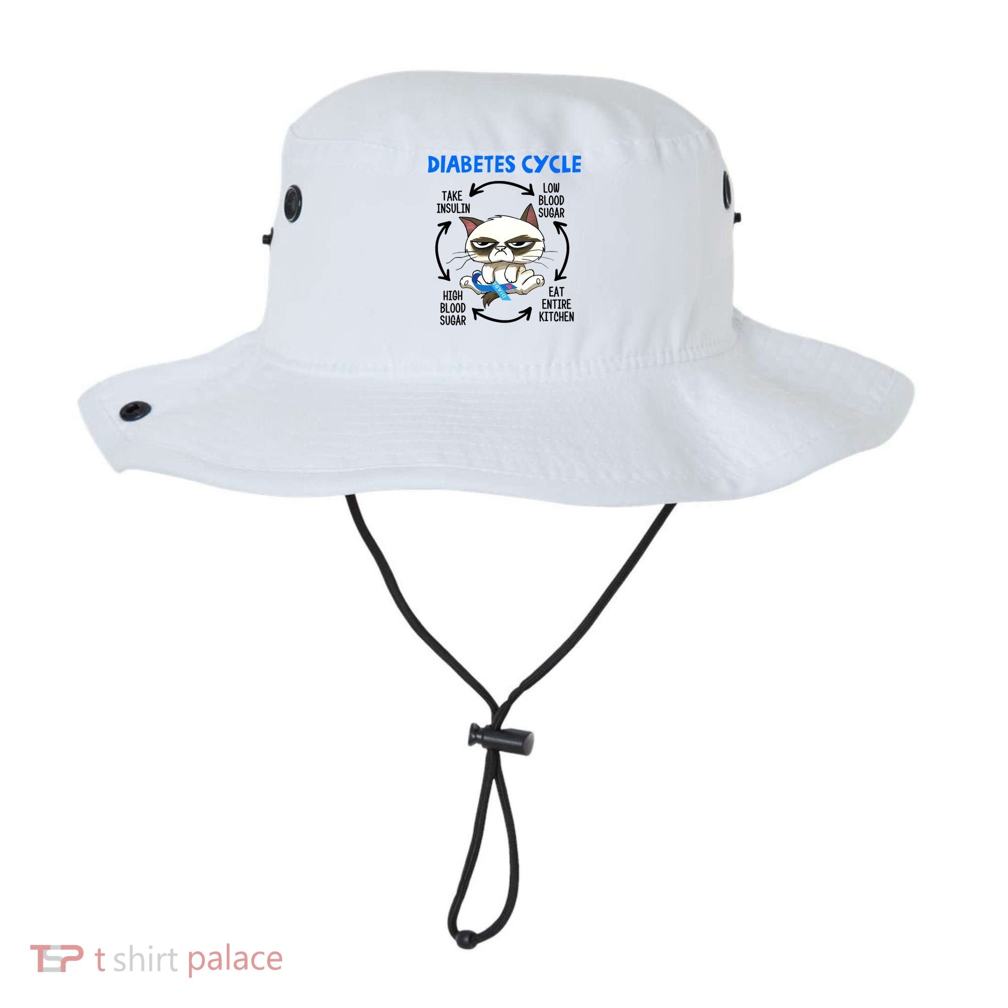 Cat Lover Funny Diabetes Cycle Awareness Bucket Hat