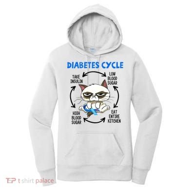 Cat Lover Funny Diabetes Cycle Awareness Women's Hoodie
