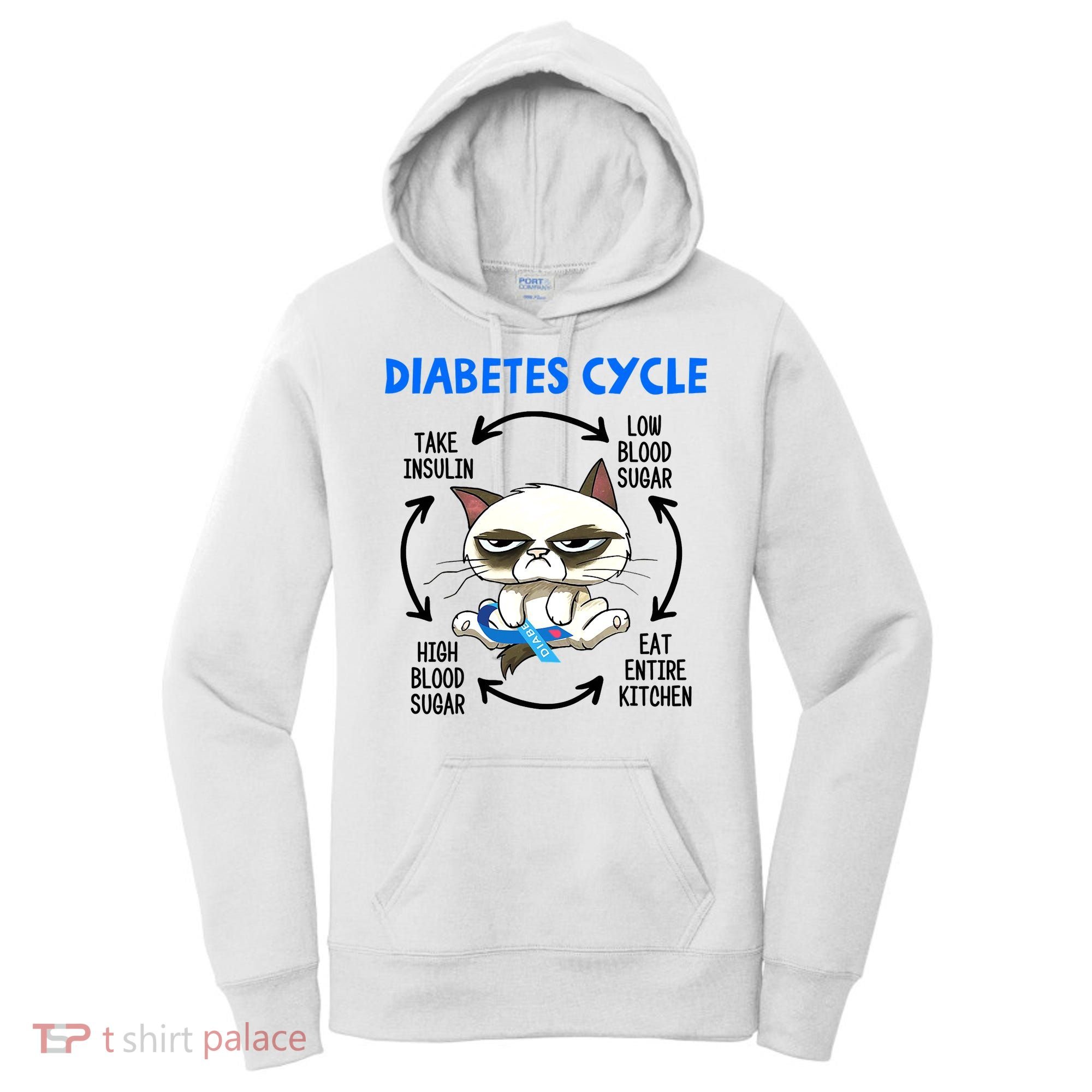 Cat Lover Funny Diabetes Cycle Awareness Women's Hoodie
