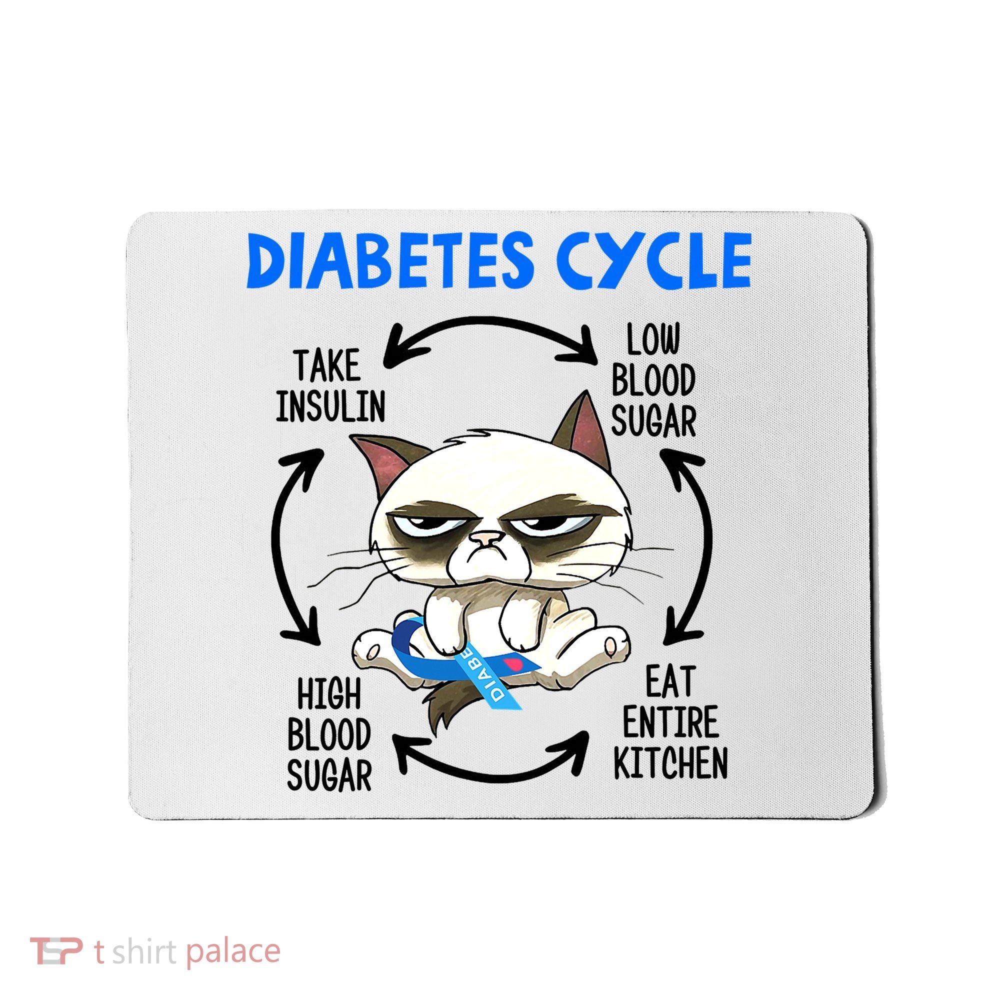 Cat Lover Funny Diabetes Cycle Awareness Mousepad